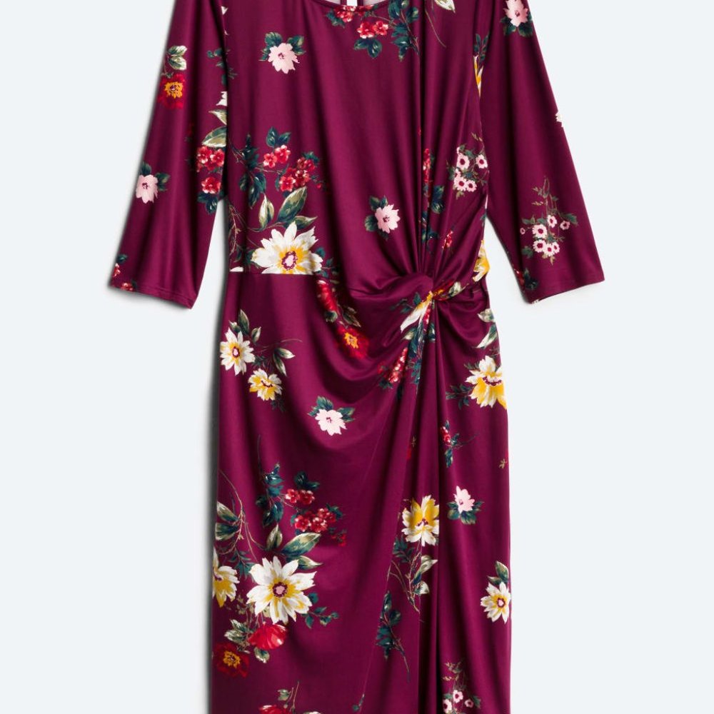 Fortune & Ivy Lennora Knot Detail Knit Dress